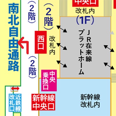 近鉄京都駅から西口広場への行き方